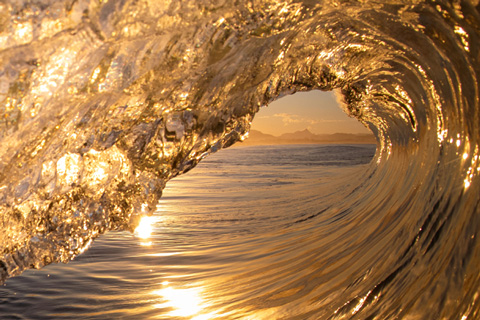 Golden tube wave, Byron Bay
