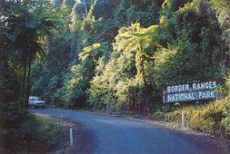 Sign for Border Ranges National Park