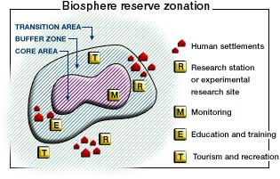 Graphic showing Biosphere Reserve zoning system
